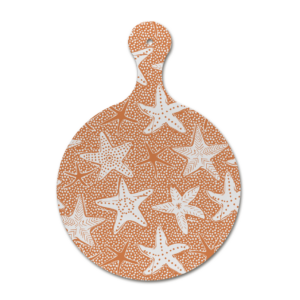 Custom melamine printing - coral chopping board with starfish patterns