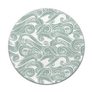 Custom melamine printing - slate green coaster with seashore patterns