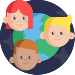 teamwork icon with children